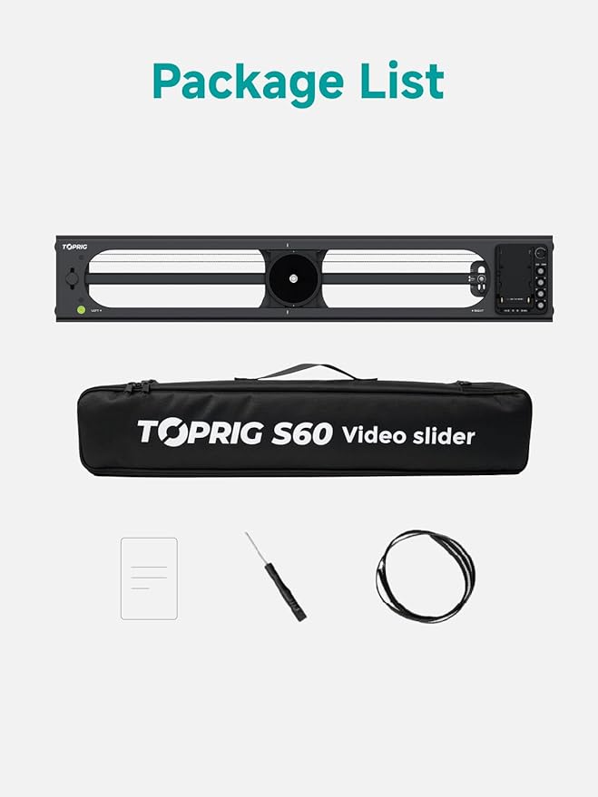 Accsoon Toprig Motorized Camera Slider, 24''/60cm Electric Video Slider with App/Button Control, 120° Panoramic Shooting, Time-Lapse/Loop Mode/Speed Konb, Compatible with DSLR,GoPro,Insta360,Phone