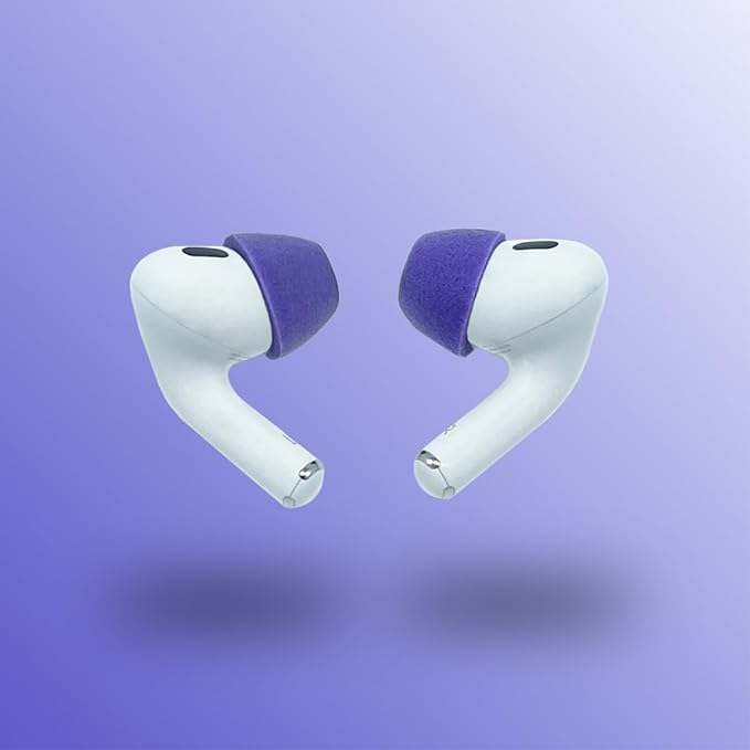 Comply Memory Foam Replacement Earbud Tips for Apple AirPods Pro 1 & 2 | Ultimate Comfort, Secure Fit, Superior Noise Isolation | Anti Slip, Prevent from Falling Out | Purple, Medium (3 Pairs)