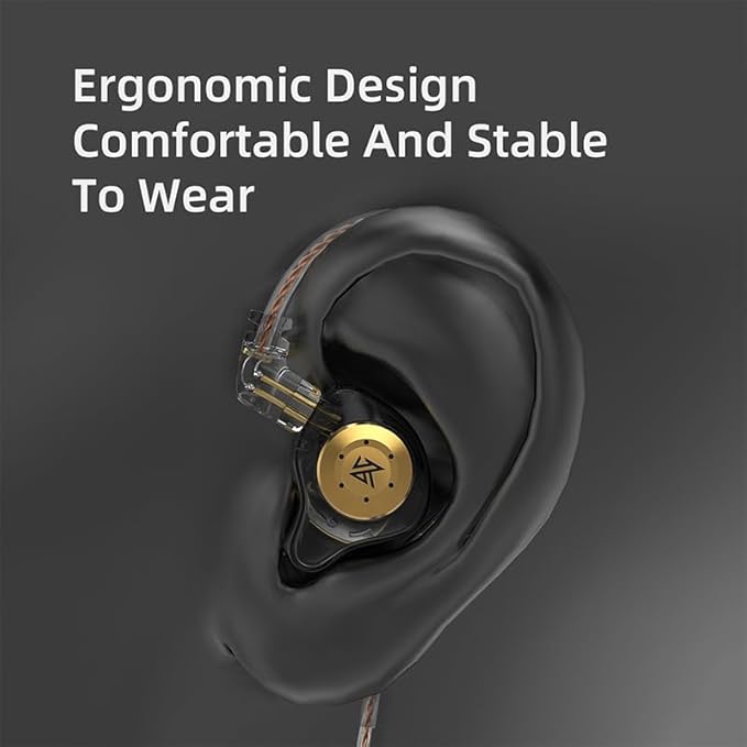 keephifi KZ EDX Pro in Ear Monitors with Microphone KZ IEM Earphones Dual DD HiFi Stereo Sound Wired Earphones Noise Cancelling Earbuds for Musicians Singer Audiophiles (White, with Mic)