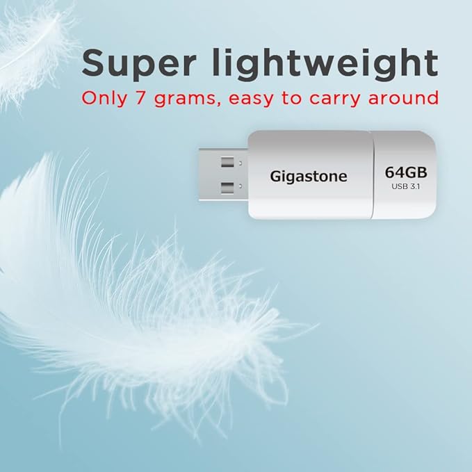 GIGASTONE 64GB Flash Drive (5 Pack) Z60 USB 3.2 Gen 1, 100MB/s Ultra Fast, Retractable Capless Slider Design, Data Storage, Backup for PC/Mac/TV/Car Audio, USB 2.0/3.0/3.1 Compatible