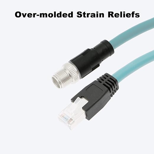 Alvin's Cables M12 8 Pin X Code to RJ45 Industrial Ethernet Cable for Cognex in Sight 8200 8400 Series IP67 Waterproof Shielded Cord for Industrial Camera 16.4ft/5M