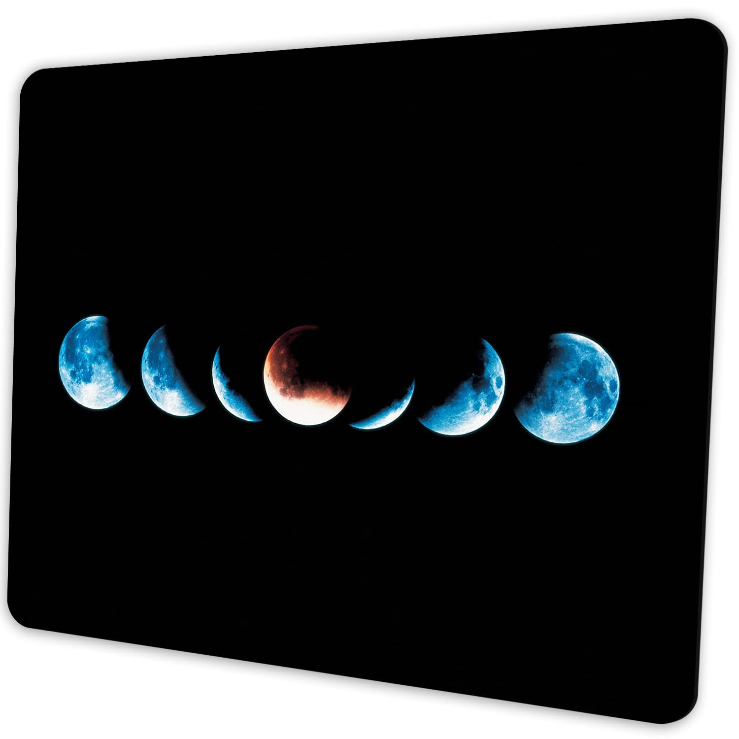 SHALYSONG Starry Moon Mouse Pad Personalized Moon Phase Design Computer Laptop Non-Slip Rubber Mousepad 9.5x7.9 Inch