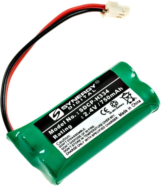 Synergy Digital Cordless Phone Batteries, Compatible with Vtech CS6529 Cordless Phone, (Ni-MH, 2.4V, 750 mAh) Ultra Hi-Capacity, Combo-Pack Includes: 2 x SDCP-H334 Batteries