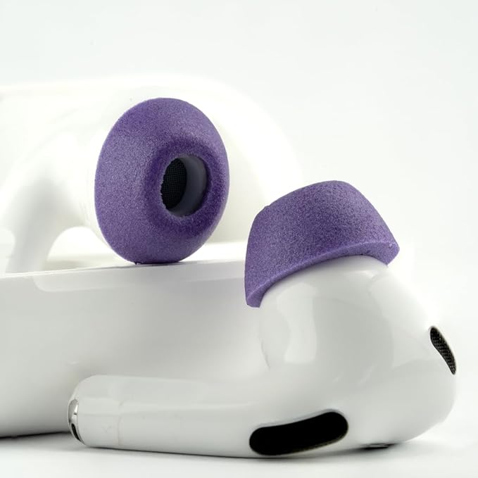 Comply TrueGrip MAX | Premium Memory Foam Replacement Earbud Tips for Apple AirPods Pro 1 & 2 | Long Lasting Comfort, MAX Durability, Secure Fit, Superior Noise Isolation| Purple (Large) (3 Pairs)