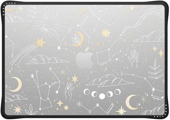 CASETiFY Impact MacBook Air 15" (M2-M4) Case [Cushioned Impact Corners/Scratch-Resistant/Anti-Slip Grip] - Stargazing - Clear Black