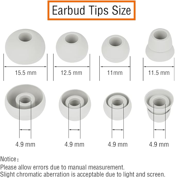 4 Pairs Silicone Ear Tips Earbuds Replacement Tips Earbuds Cap Eartips Tips Compatible with Powerbeats 1/2/3 Wireless Beats by Dre Headphones (Light Gray)