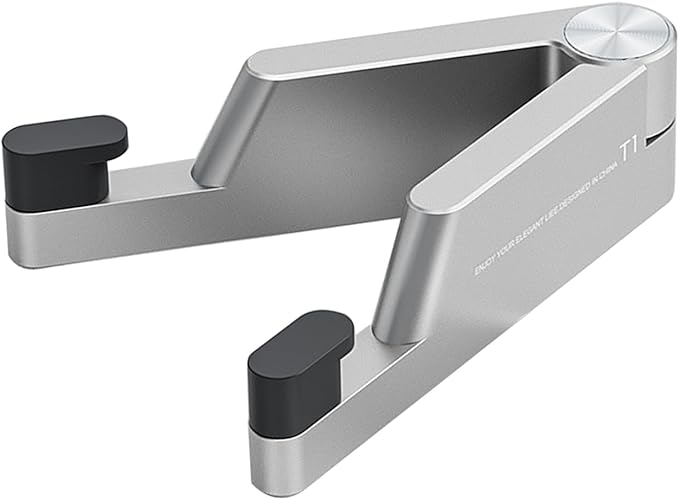 MONEER Cell Phone Stand, Phone Stand for Desk, Foldable & Portable iPhone Stand, Cell Phone Holder Desk Compatible with All Mobile Phone, iPhone, iPad mini, Tablet 4-10.5" (Silver)