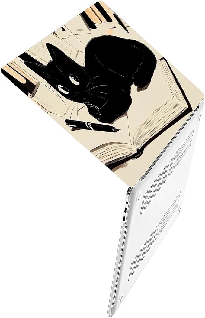 Compatible with MacBook Air 13.3 13.6 Inch Case 2022 2021 2020 2019 Plastic Hard Shell Case Cover,13.3 Pro(A1706/A1708/A1989/A2159/A2289/A2338), Black Cat