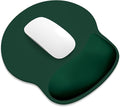 ITNRSIIET Ergonomic Mouse Pad with Wider Memory Foam Wrist Rest +17% - Curved Cushion Reduces Pressure 20%, Pain Relief, Non-Slip, Smooth, Cute Colors, 9.85 x 9 in, Deep Green