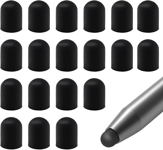 20 Pieces Replacement Tips Touch Screen Pens Tips Silicone Rubber for Touch Pen (Outer Diameter 6mm, Inner Diameter 4mm)