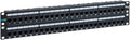 ICC CAT6A Patch Panel, UL Listed & PoE++ Rated 10 Gigabit Applications, Rackmount 48 Port 2U 19-Inch Network Patch Panel with Rear 110 IDC Terminal Blocks for Gigabit Network Switch, Black
