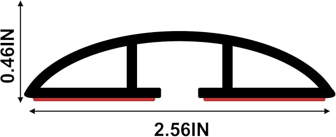 20Ft Floor Cord Cover Silicone Cable Protector Easy to Install Wire Organizer and Hider for Home, Office, Garage (Black-2PCS 10Ft, Total 20Ft)