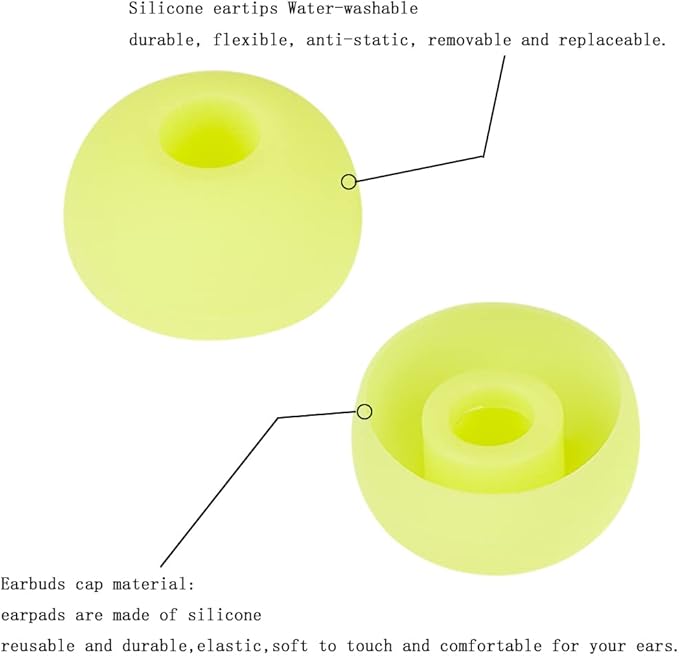 4 Pairs Silicone Replacement Earbud Tips Earbud Cap Compatible with Powerbeats 1/2/3 Wireless Beats by Dre Headphones,Ear Bud Tips(Yellow)
