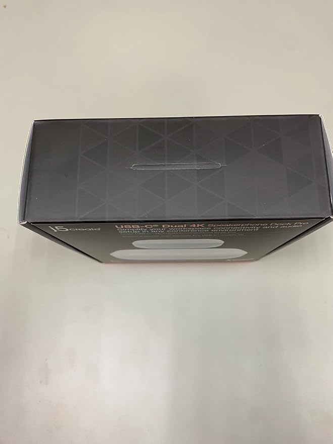 j5create USB-C Dual 4K Speakerphone Dock Pro, Dual 4K HDMI Audio Dock for Video Conference, USB-A x 2, USB-C, Gigabit ethernet, Pass-Through Charging - Works with Teams, Zoom (JCDS337)