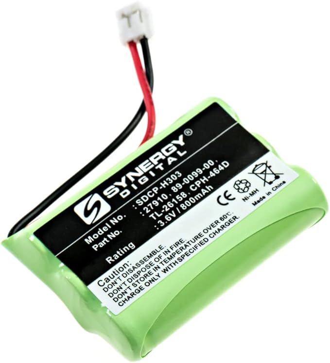 Synergy Digital Cordless Phone Batteries, Compatible with AT&T 27910 Cordless Phone, (Ni-MH, 3.6V, 800 mAh) Ultra High Capacity, Combo-Pack Includes: 3 x SDCP-H303 Batteries