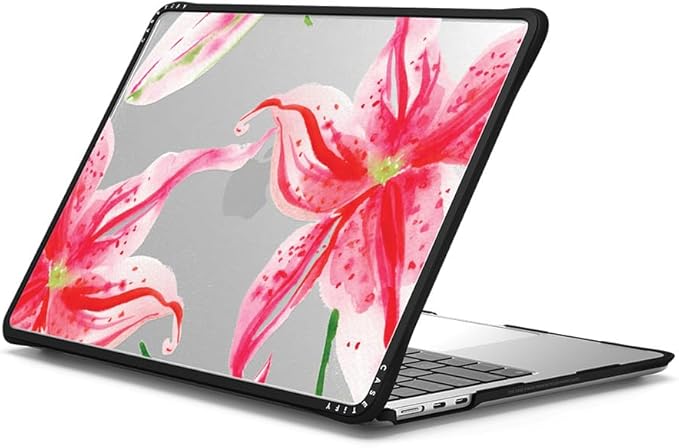 CASETiFY Impact MacBook Air 13.6" (M2-M4) Case [Cushioned Impact Corners/Scratch-Resistant/Anti-Slip Grip] - Stargazer Lily - Clear Black