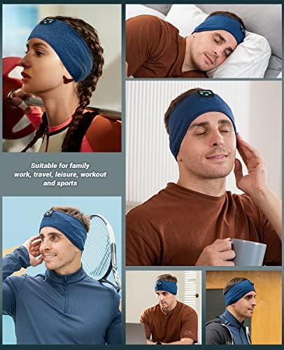 Perytong Sleep Headphones, Headband Headphones 10Hrs Bluetooth Headband with Soft Cozy Earbuds Comfortable Sleeping Headphones for Side Sleepers, Sleep & Lounge Gift Idea for Women Men