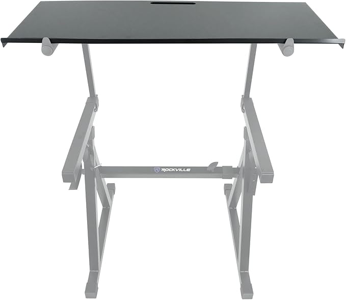 Rockville Z-SHELF Universal Shelf for Z-Stand and X-Stand, 35.4x13.78in Steel Platform, Foam-Padded Edge, Lightweight 7.3 lbs, for Musicians and DJs
