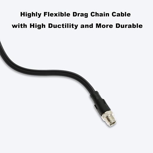 Alvin's Cables M12 X Coded 8 Pin Male to RJ45 Shielded Ethernet Cable M12 8 Position Cat6a Cable for Cognex Industrial Camera 8M/26ft