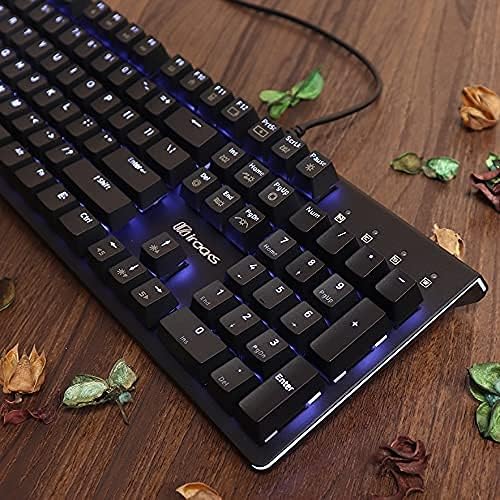 i-rocks K75M Illuminated Mechanical Keyboard, 104 Keys, PBT Keycaps, Backlit LED Light and Shortcut Keys - Programmable Light & Macro Recorder (Cherry MX Red Switch, Black)