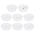 uxcell 8 Pcs 53mm (2.09 Inch) Desk Grommet, Plastic Cable Hole Cover, Wire Cord Cable Organizer for Home Office Computer Desk Cabinet, White