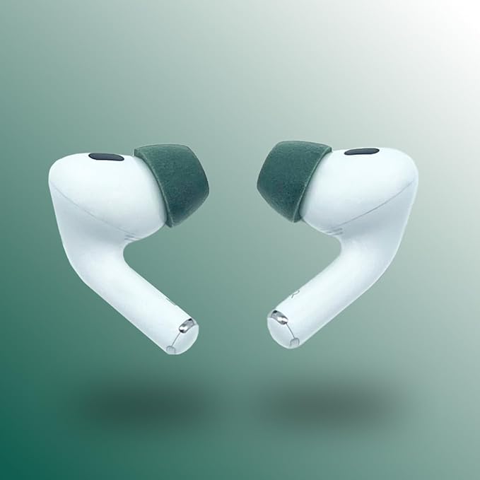 Comply Memory Foam Replacement Earbud Tips for Apple AirPods Pro 1 & 2 Ultimate Comfort, Secure Fit, Superior Noise Isolation Anti Slip, Prevent from Falling Out Green, Small (3 Pairs)