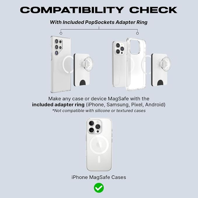 PopSockets Phone Wallet with Expanding Grip and Adapter Ring for MagSafe, Phone Card Holder, Wireless Charging Compatible, Wallet Compatible with MagSafe - Dusk