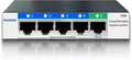 5 Port Gigabit Switch, Easy Smart Managed Ethernet Switch, Network Hub, Ethernet Splitter, Plug & Play, Fanless Metal Design, VLAN, Qos, Support PoE Powered, Desktop or Wall Mount