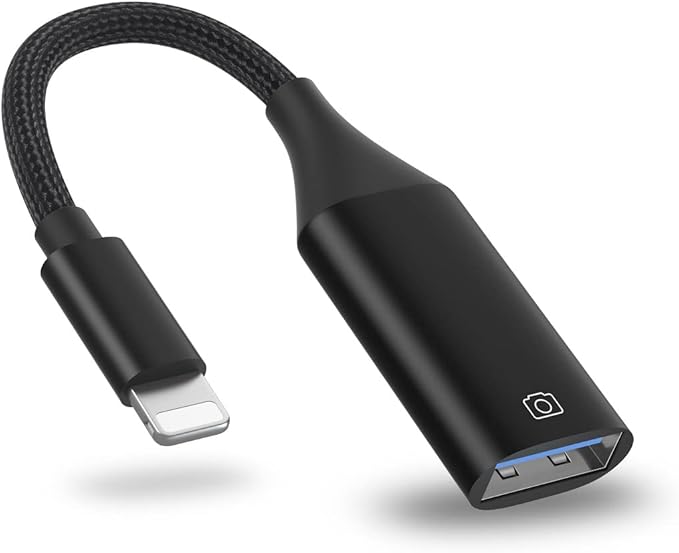 IVSHOWCO Camera Adapter for iPhone, iPad to USB OTG Cable Adapter, Supports USB Flash Drive, Card Reader, Mouse, Keyboard, MIDI