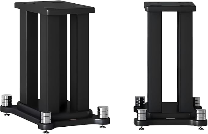A Pair of Universal Speaker Stands, Heavy Duty Speaker Stands Holds Bookshelf Speaker Satellite Speaker Large Speaker, Vibration-Absorbing MDF Design, Holds 88lbs Speaker (Black, 40cm/15.7in)