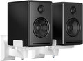 suptek Dual Side Clamping Bookshelf Speaker Wall Mounting Bracket for Large Surrounding Sound Speakers, Hold Up to 55 lbs, White (SPM201W)
