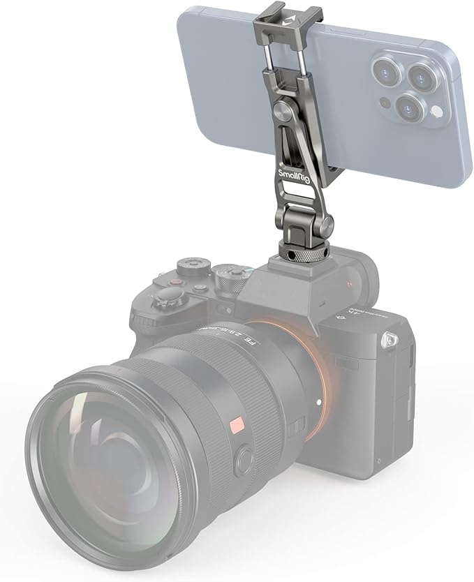 SmallRig Multifunctional Universal Cell Phone Mount Adapter, Phone Tripod Mount with Cold Shoe, Phone Holder for iPhone 16 15 14 13 12 11, Fits for Tripod Monopod Phone Cage Camera cage-3559