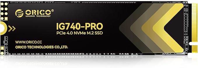 ORICO Industrial SSD 1TB M.2 NVMe SSD, PCIe 4.0 Drive with 7100MB/s Read Speed, Advanced Data Security and Innovative Heatsink, for Edge Computing, Industrial PC, Personal Laptop and PS5 - IG740PRO
