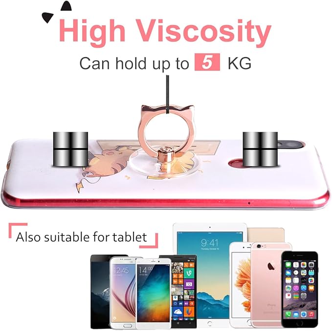 Cat Phone Ring Holder - EI Sonador Clear Cell Phone Ring Holder Transparent Stand Finger Grip (2 Gold Cat)