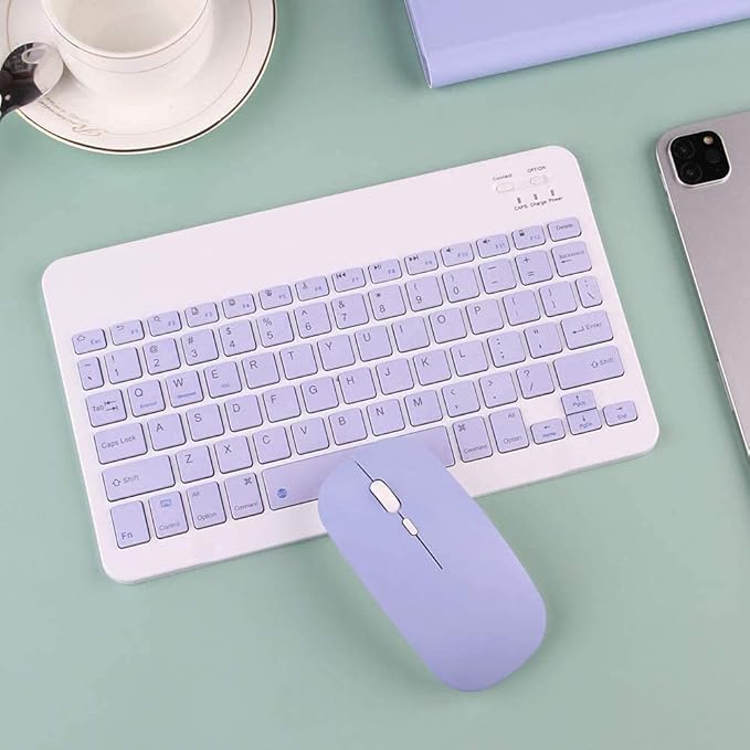 AnMengXinLing Keyboard Case for iPad Pro11 2022/2021 with Mouse Detachable Wireless Keyboard Pencil Holder Slim Smart Cover for iPad Pro 11 inch 4rd Gen/3rd Gen,Purple
