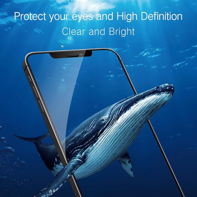 PERFECTSIGHT Screen Protector Compatible with Apple iPhone 12 Pro Max 2020 6.7 inch, [HD Clear Medical Device] Anti-Blue Light/Phone Radiation Tempered Glass