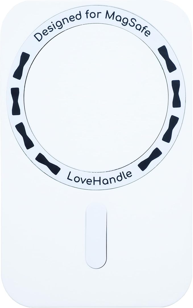 LoveHandle PRO MagSafe Compatible Magnetic Phone Grip w/Kickstand - Mount, Strap and Stand for Smartphone and Tablet - MagSafe Ring Included - Fits All Devices - Crystal Clear Glitter