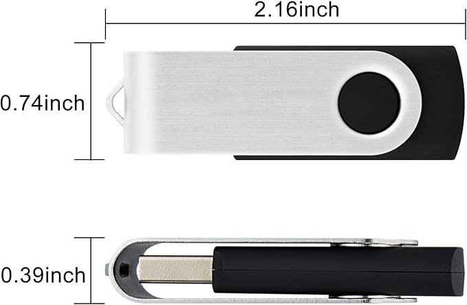 64GB Flash Drive KOOTION 10 Pack USB 2.0 Flash Drive 64GB USB Flash Drives Thumb Drive Jump Drives Keychain Memory Stick Black