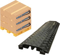 Kable Kontrol Drop Over Floor Cord Cover – 40” Inch Long 2 Channel Cable or Wire Protector – 10 Pcs Bulk Pack - Rubber Ramp for Indoor and Outdoor Use – Black