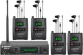 Phenyx Pro Wireless in-Ear Monitor System, Stereo IEM System with Rack Mount Kit, 89 Frequencies, 900MHz UHF Band, 164ft Range, Suitable for Stage & Studio (4 Bodypacks with Transmitter)
