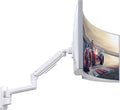 Monitor Wall Mount for 17-49 Inch Ultrawide Monitors, Single Monitor Arm Holds 4.4-44 lbs Screens, Adjustable Premium Aluminum Wall Mount with Max VESA 100x100 for Samsung Odyssey G9 and More, White