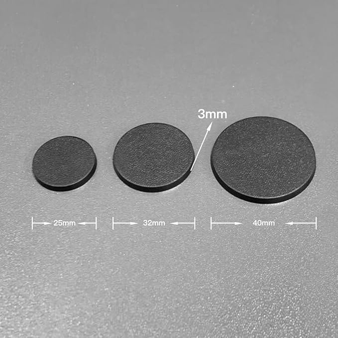 NC EBCO 50Pcs Mix Round Plastic Model Bases 25mm/32mm/40mm for Gaming Miniatures or Wargames Role Playing Board Game Figure Toy
