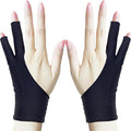 Drawing Glove, Artist Glove for Drawing Tablet, iPad, Digital Art Creation - Palm Rejection, Exposed Fingertip, Suitable for Left and Right Hand - XS, Pack of 2