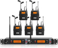 XTUGA RW2080 Wireless in Ear Monitor System Mono Design Dual Channel Wireless IEM System 5 Bodypacks, 300Ft, 40 UHF Frequencies, in Ears Monitors for Band, Stage or Studio, 902-928mhz