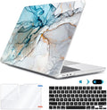 Compatible with M4 2025 MacBook Air 13.6 inch Case A3240 with Touch ID 2022 2023 2024 M3 A3113 M2 A2681, Plastic Hard Shell Case & Keyboard Cover & Screen Protector & Webcam Cover, Marble