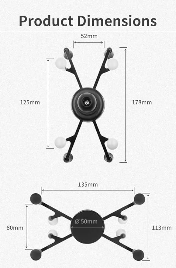Strg Tablet Mount with U-Bolt Mount Base for Rails 0.5'' to 1.25'' in Diameter for 6" Tablets, Motorcycle Tablet Holder for Bike Motorcycle ATV/UTV and More Rails