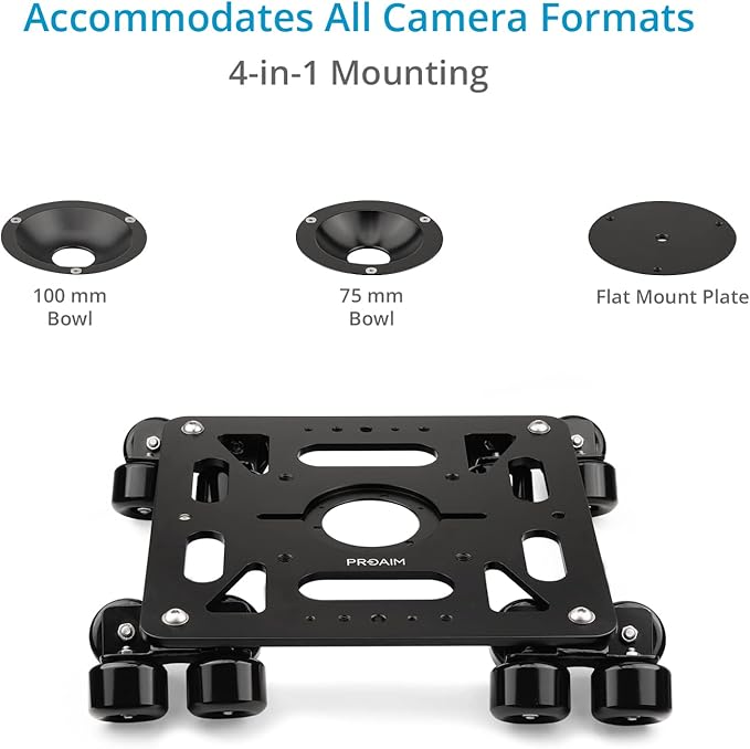 PROAIM Breeza Video/Film Solid Camera Dolly Slider with Track End. Adapts Mitchell, Flat, 75mm & 100mm Camera Heads & Light Cranes. Overslung/Underslung Operations - Hi-hat/Low-hat Mode (DL-BRZA-01)