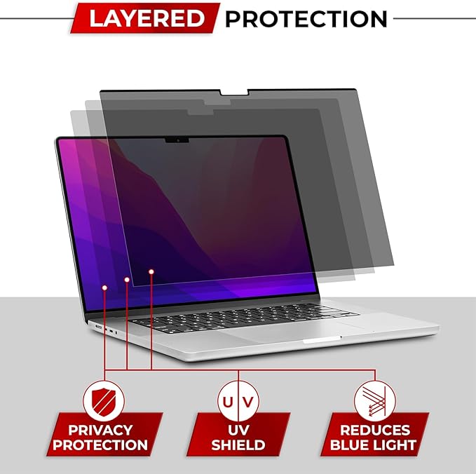 Magnetic Privacy Screen for MacBook Air 13 Inch (2018, 2019, 2020, 2021, M1) Removable Laptop Privacy Filter Shield and Protector