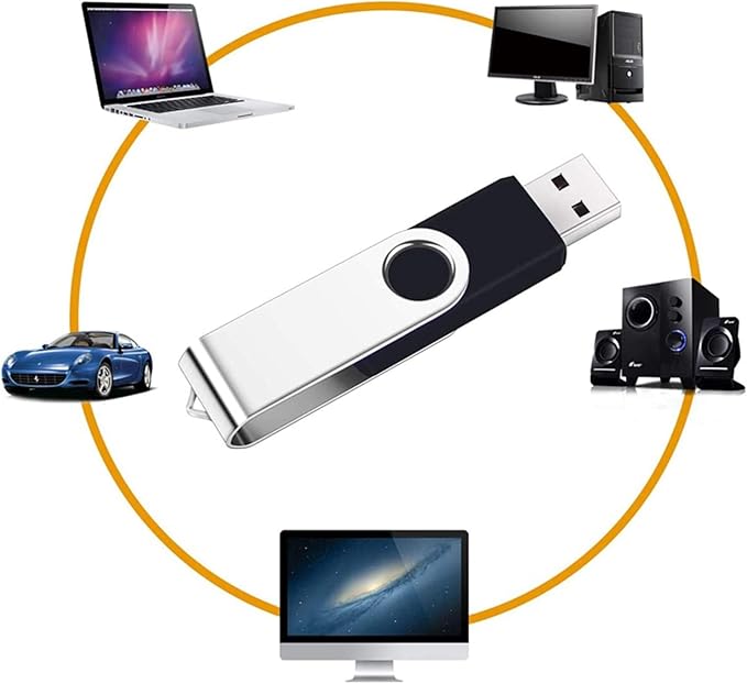 5 Pack 32GB USB Flash Drive with Type C Adapter and Storage Box USB 2.0 High Speed Metal Pen Drive 360° Rotatable Storage Memory Stick for Phone/Pad/PC/Laptop/Android - Black(5-Pack 32GB)