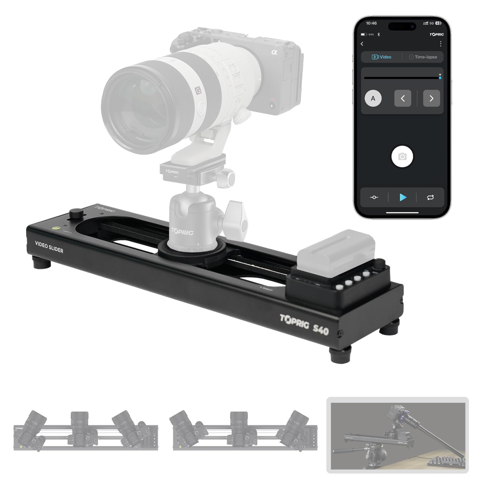 Accsoon Toprig S40 Motorized Camera Slider, 16inch
